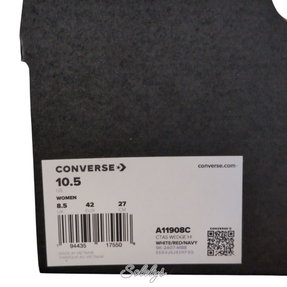 Converse Chuck Taylor All Star Hidden Wedge Platform White Sneaker 10.5 NEW - Picture 7 of 11